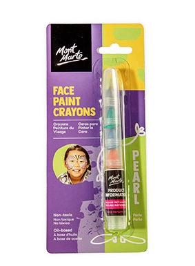 Mont Marte Face Paint Nail Crayons Pearl 6 Colours