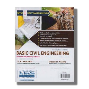 Basic Civil Engineering Group 1 Semester 1 Gtu Degree Engineering 2021 Edition | Book Paperback (Tech-Neo) V K Kumawat