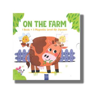 On The Farm 1 Book & 3 Magnetic Level up Jigsaws | Board Book