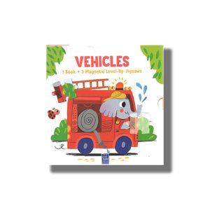 Vehicles 1 Book & 3 Magnetic Level up Jigsaws | Board Book