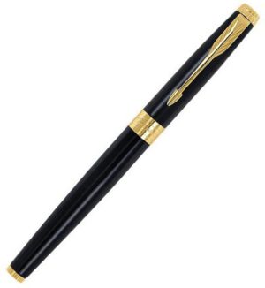 Parker Aster Laque Black GT Rollerball Pen with Card Holder