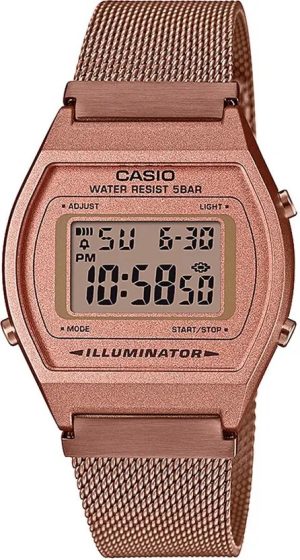Casio Unisex-Adults Vintage Rose Gold Digital Dial Rose Gold Stainless Steel Mesh Band B640WMR-5ADF (D216)