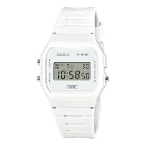 Casio Youth Digital White Dial Unisex Men Watch F-91WB-7ADF (D372)