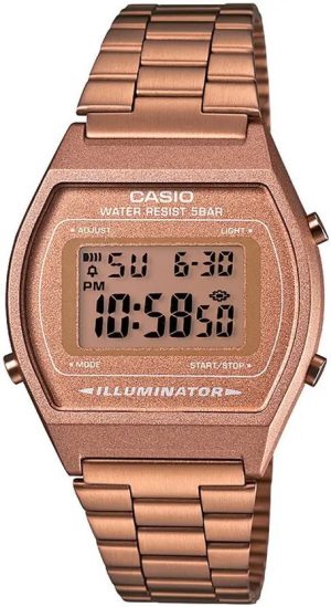 Casio Vintage Rose Gold Dial Stainless Steel Band Digital Watch for Men & Women B640WC-5ADF (D128)